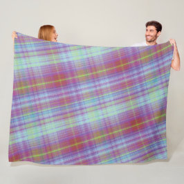 Cobertor De Velo Padrão Moderno De Xadrez Roxo De Tartan. Fle
