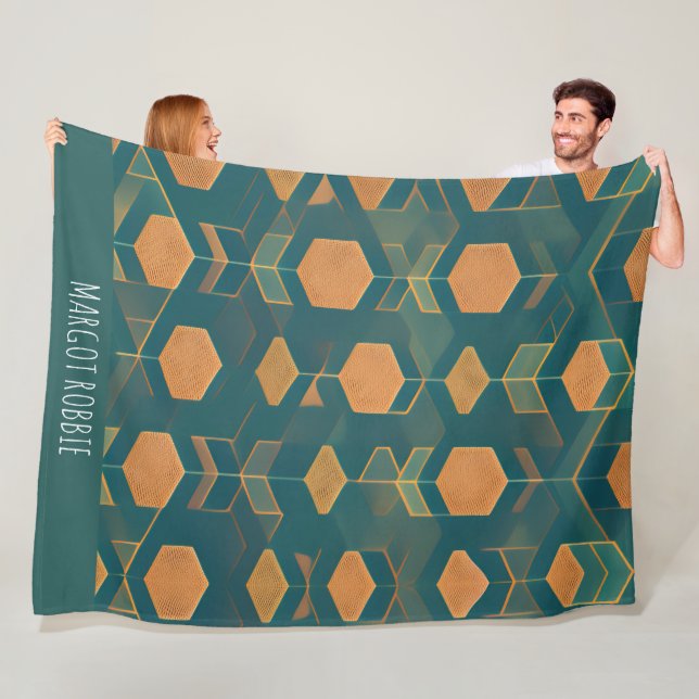 Cobertor De Velo Padrão Monocromático Azul-Cubo de Interfaces (In Situ)