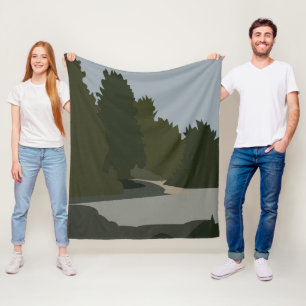 Cobertor De Velo Padrão Natural da Floresta das Árvores