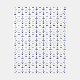 Cobertor De Velo Padrão náutico branco marinho azul-claro moderno
