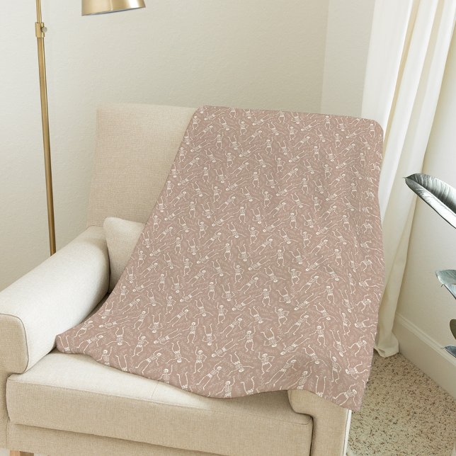 Cobertor De Velo Padrão neutro de esqueleto de Halloween (Criador carregado)