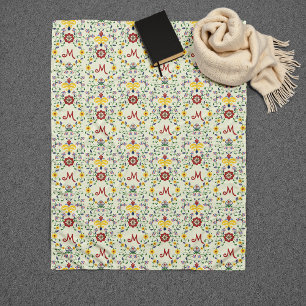 Cobertor De Velo Padrão nórdico do Monograma Rosemaling escandinavo