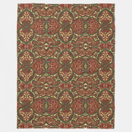 Cobertor De Velo Padrão paisley vitoriano elegante, vermelho, ouro