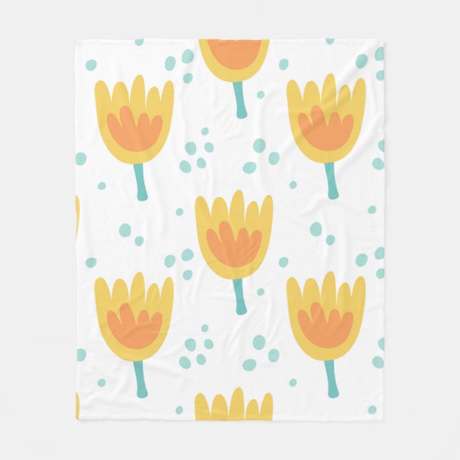 Cobertor De Velo Padrão perfeito de vinhetas, padrão de flores fofi (Frente)