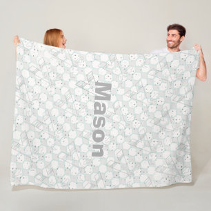 Cobertor De Velo Padrão Personalizado da Cinza Moderna