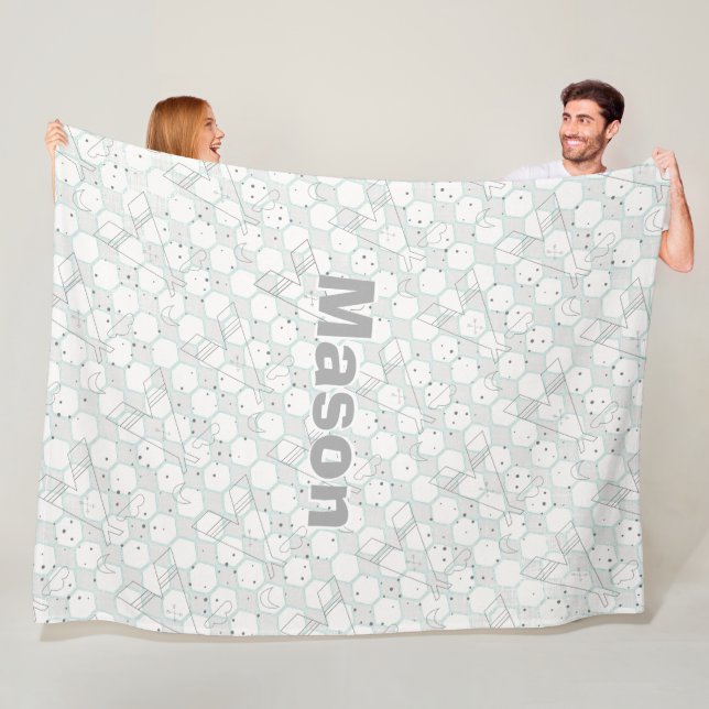 Cobertor De Velo Padrão Personalizado da Cinza Moderna (In Situ)