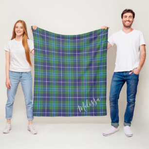 Cobertor De Velo Padrão Personalizado de Clan Xadrez Douglas Tartan