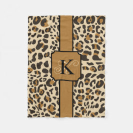 Cobertor De Velo Padrão Personalizado de Impressão Animal Leopard J