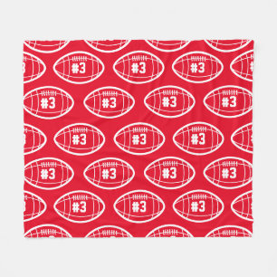 Cobertor De Velo Padrão Personalizado Vermelho e Branco FootBall