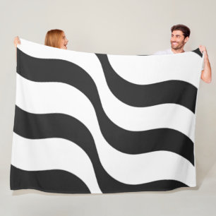 Cobertor De Velo padrão preto + branco faixa zebra moderna