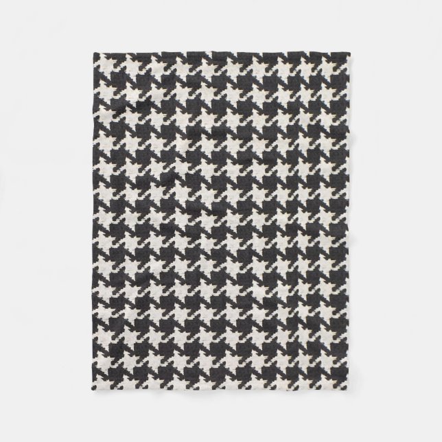 Cobertor De Velo Padrão Preto Branco Xadrez Escocês (Frente)