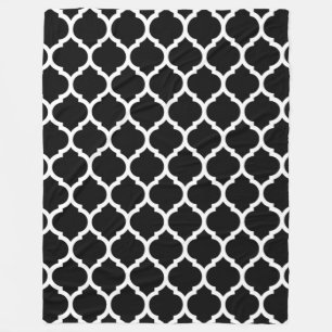 Cobertor De Velo Padrão Preto de Quatrefoil Marroquino