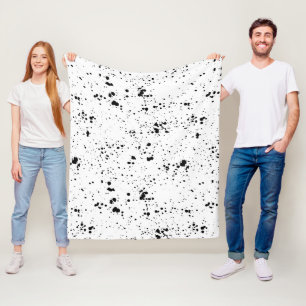 Cobertor De Velo Padrão Preto de Splatter de Pintura