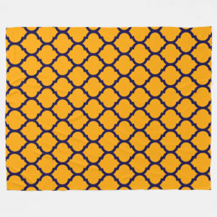 Cobertor De Velo Padrão Quatrefoil Marroquino Laranja Azul Incrível