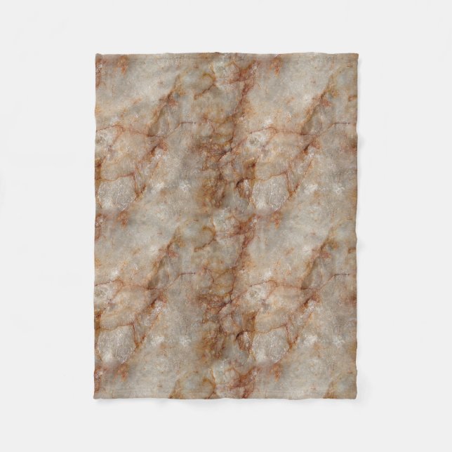 Cobertor De Velo Padrão Realístico de Pedra Marble Brown Faux (Frente)