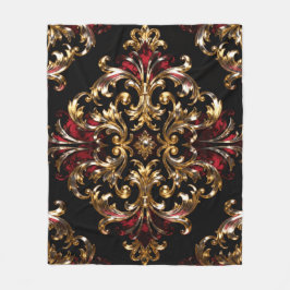 Cobertor De Velo Padrão Regal Noir | Trabalho em Ouro e Carmesim