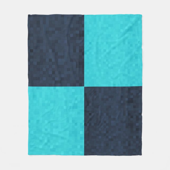 Cobertor De Velo Padrão retangular mosaico azul, (Frente)