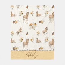 Padrão Retro de Cavalo e Borboleta com Flor Silves