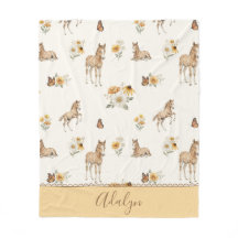 Padrão Retro de Cavalo e Borboleta com Flor Silves