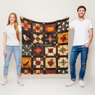 Cobertor De Velo Padrão Rustic Autumn Patchwork Quilt Farmhouse