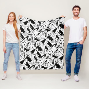 Cobertor De Velo Padrão Rustic Black Bear Deer Buffalo Woodland