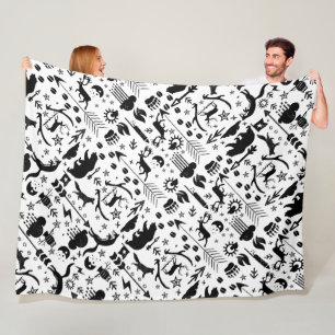 Cobertor De Velo Padrão Rustic Black Owl Carrinho Raposo Raposo