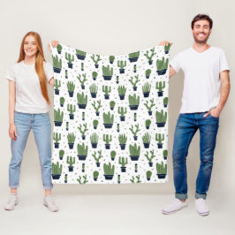 Cobertor De Velo Padrão Rustic Dark Green Cactus Desert