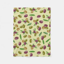 Cobertor De Velo Padrão Rustic Olive and Olive Leaves