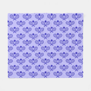 Cobertor De Velo Padrão Seamless de Tênis - Raquete e Bola em Azul