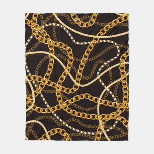 Cobertor De Velo Padrão sem costura com correntes de ouro. 