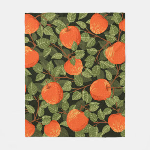 Cobertor De Velo Padrão sem costura de maçãs com folhas verdes p