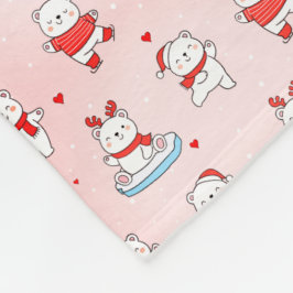 Cobertor De Velo Padrão sem costura de Natal do Urso Polar Bonito