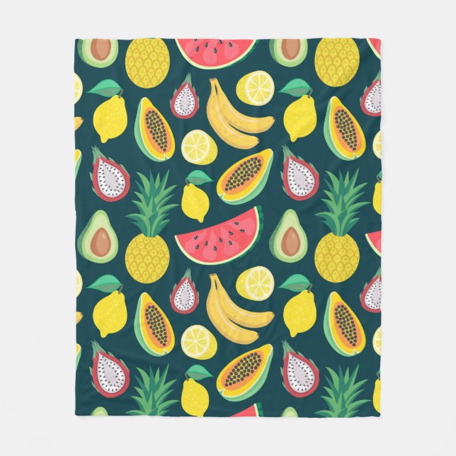 Cobertor De Velo padrão sem descontinuidades da fruta tropical (Frente)