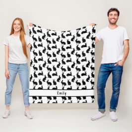 Cobertor De Velo Padrão Simples de Preto e Branco de Coelhinhos e N
