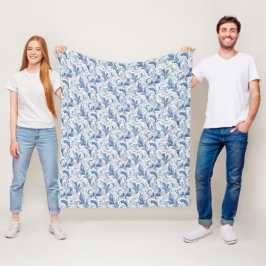 Cobertor De Velo Padrão Toile de País Francês Azul