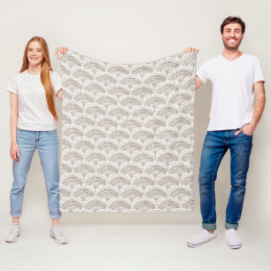 Cobertor De Velo Padrão tradicional étnico africano branco marrom