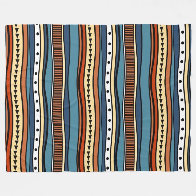 Cobertor De Velo Padrão Tribal Africano Fleece Blanket (Frente (Horizontal))