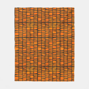 Cobertor De Velo Padrão tribal africano laranja e preto