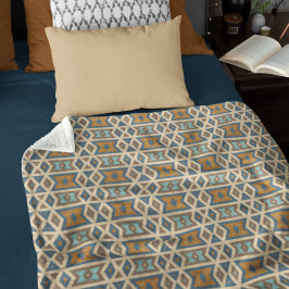 Cobertor De Velo Padrão Tribal Laranja Castanho Azul Turquesa