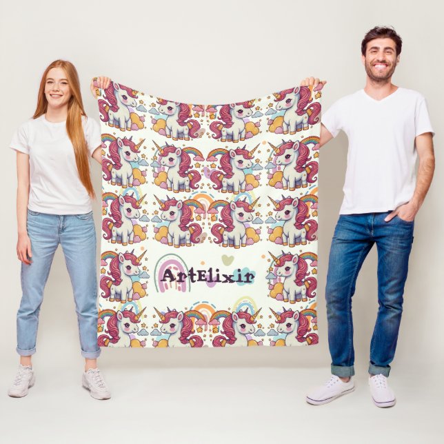 Cobertor De Velo Padrão Unicorns & Rainbows (In Situ)
