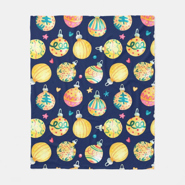 Cobertor De Velo Padrão uniforme de aquarela com ouro brilhante Chr (Frente)