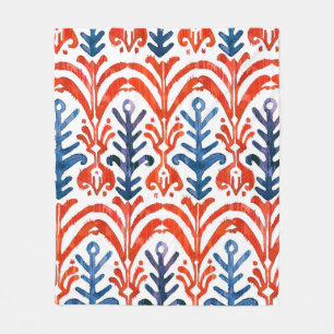 Cobertor De Velo Padrão uniforme de Ikat de Watercolor. Flora deco