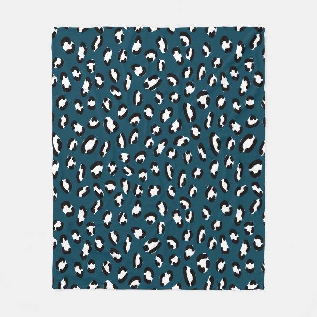 Cobertor De Velo padrão uniforme de pele na moda onça, arte animal. (Frente)