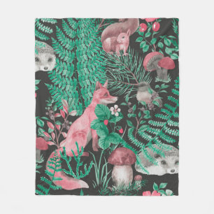 Cobertor De Velo Padrão uniforme desenhado à mão com floresta aq
