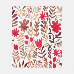 Cobertor De Velo Padrão uniforme floral de aquarelas. Bota desenha