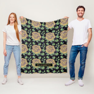 Cobertor De Velo Padrão uniforme floral grande floração personaliza