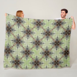 Cobertor De Velo Padrão Verde, Cinza, Bronze, Flor Branco Vintage