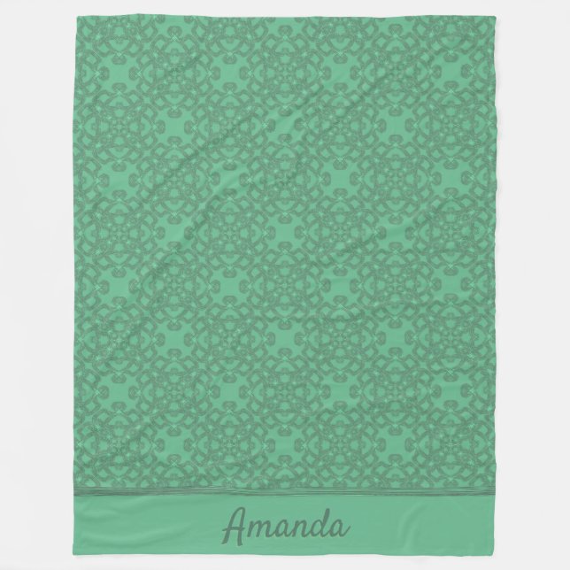 Cobertor De Velo Padrão verde-menta personalizado (Frente)