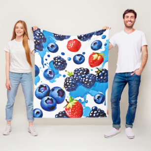 Cobertor De Velo Padrão Vibrante de Frutas Vermelhas