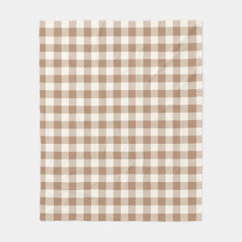 Cobertor De Velo Padrão Xadrez Boho Gingham Bege Marrom